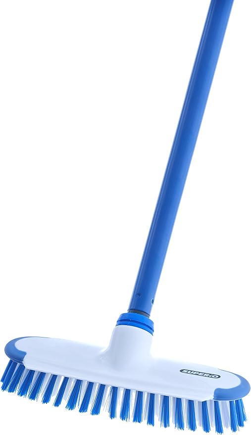Superio Deck Scrub Brush with Long Handle 48 Inches, Heavy Duty Stiff Bristles by Superio