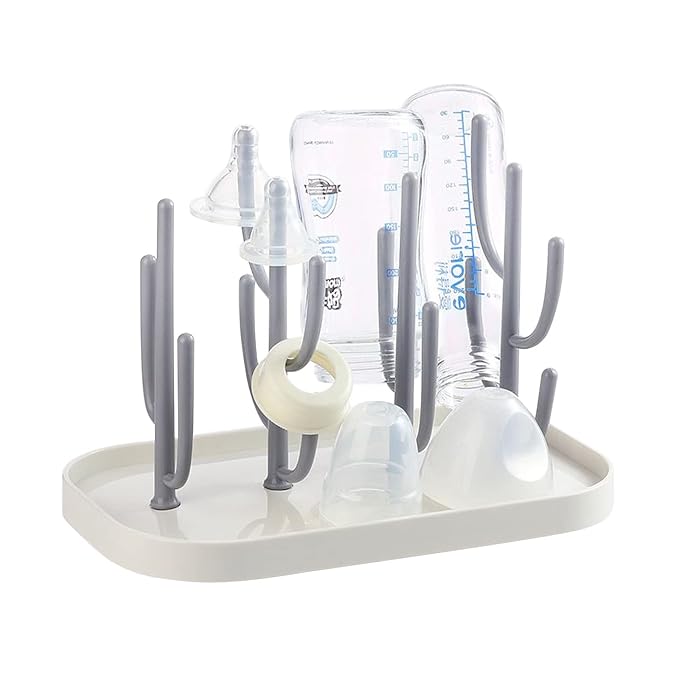 Baby Bottle Drying Rack with Tray, Creative Tree Branch Baby Bottle Dryer Holder by Pujito