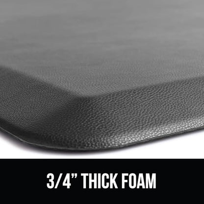 GORILLA GRIP Comfortable Cushioned Kitchen Mats for Floor, Waterproof and Stain Resistant Soft Top, 3/4 Inch Thick Ergonomic Standing Desk Anti Fatigue Mat, Foam Supports Ankles and Feet, 20x32, Grey