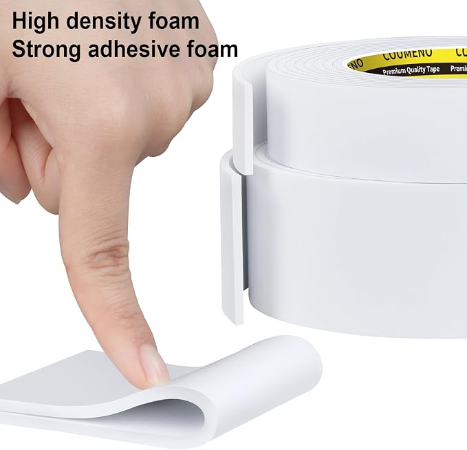 2 Pack Single-Sided Adhesive White Foam Tape, Single-Sided Sealing Strip Foam - Image 5