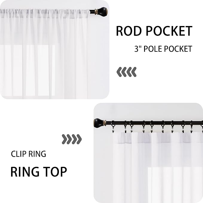 Tollpiz Sheer Curtain Closet Linen Textured Curtain Sheers Doorway Light - Image 5