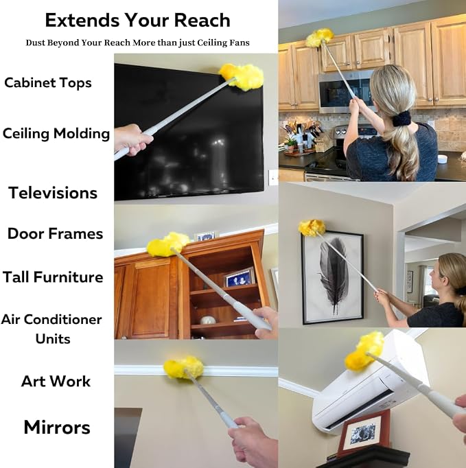 Evelots Ceiling Fan Blade Brush Cleaner - Image 5