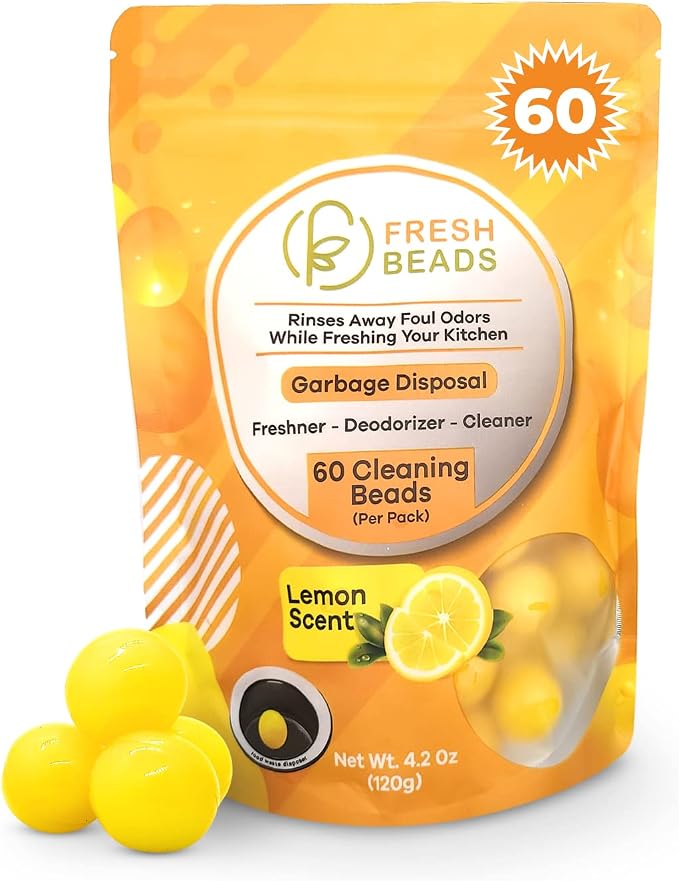 60-Count Sink Garbage Disposal and Drain Cleaner Pods, Freshener & Deodorizer by Fresh+Beads