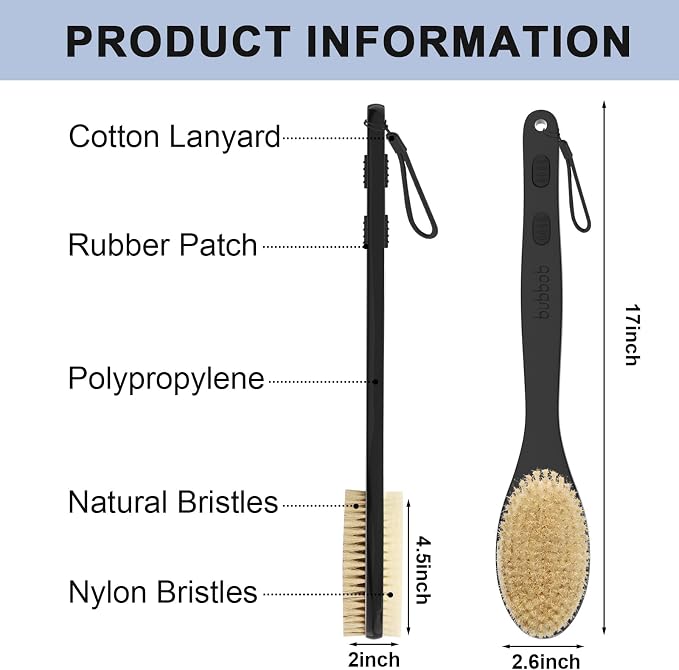 Back Scrubber, Back Scrubber for Shower, Bath Brush Long Handle for Shower - Image 6