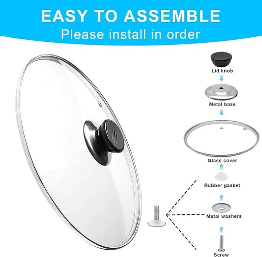 Glass Lid for Frying Pan Tempered Glass Pot Lid - Image 2