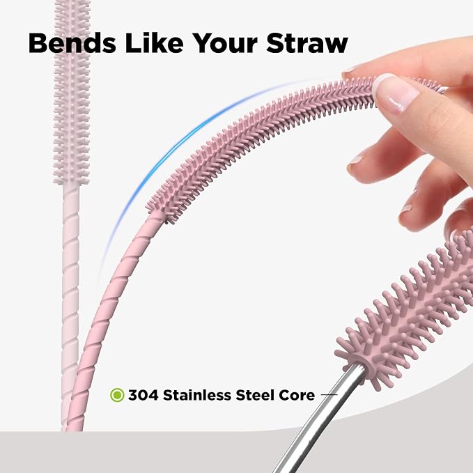 2 Pcs Silicone Straw Cleaner Brush, Extra Long Cleaning Brushes - Image 5