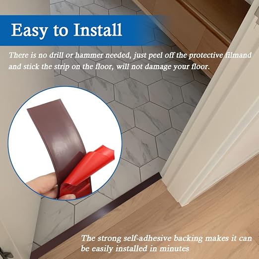 Floor Transition Strip Self Adhesive Floor Cover Strips Laminate 1.57" Wide - Image 3