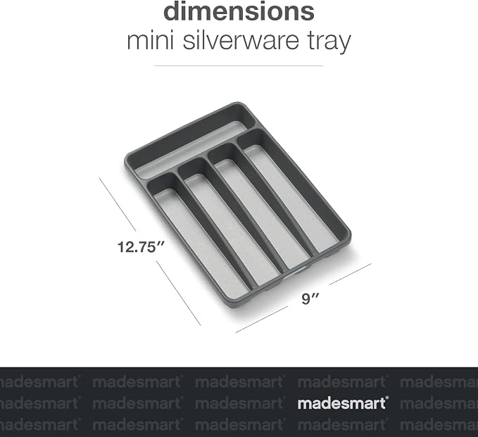madesmart Classic Mini Silverware Tray, Soft Grip, Non-Slip Kitchen Drawer - Image 4