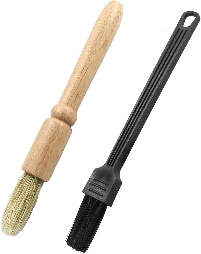 2 Pack Coffee Grinder Cleaning Brush Bean Grain Coffee Grounds Tool Wood Handle by Coufce