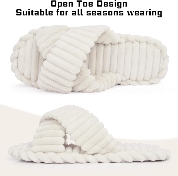 ZOORON Women's Cozy Slippers Crossbands & Durable Foam - Image 3