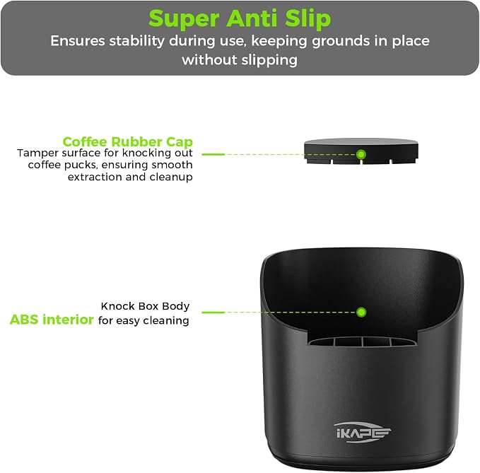 IKAPE Espresso Knock Box for Coffee Grounds, Barista Tool Enhanced for Better - Image 2