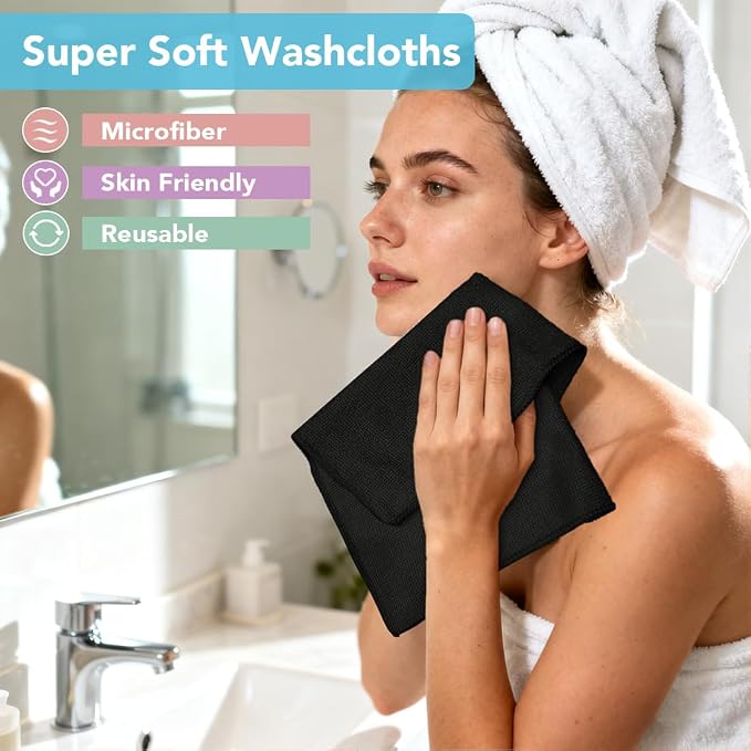 Orighty Washcloths Towels Set 10 Pack, Highly Absorbent and Soft Feel - Image 2