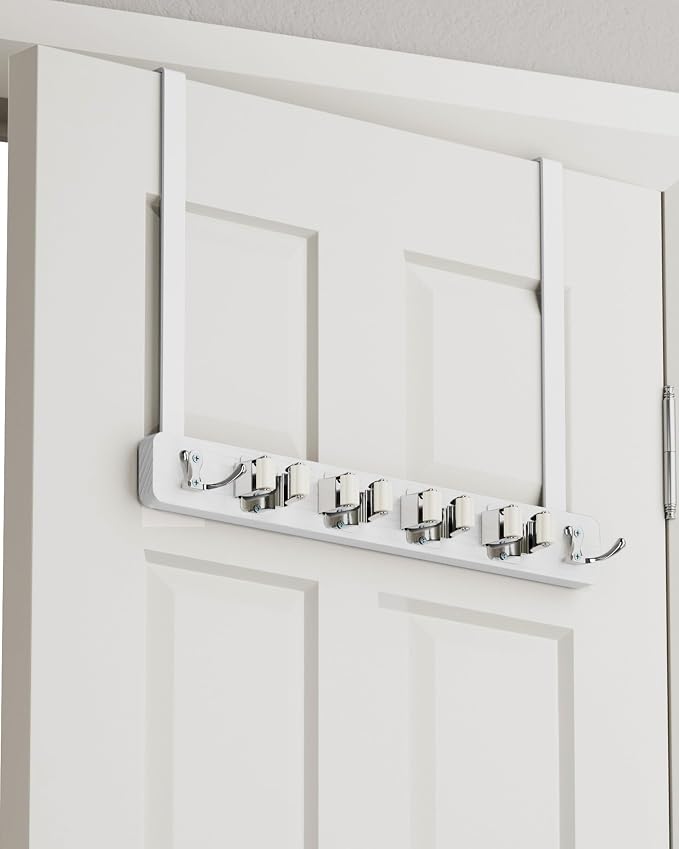 Over the Door Broom Holder, Mop and Broom Holder Door Mount, Hanging Organizer - Image 8
