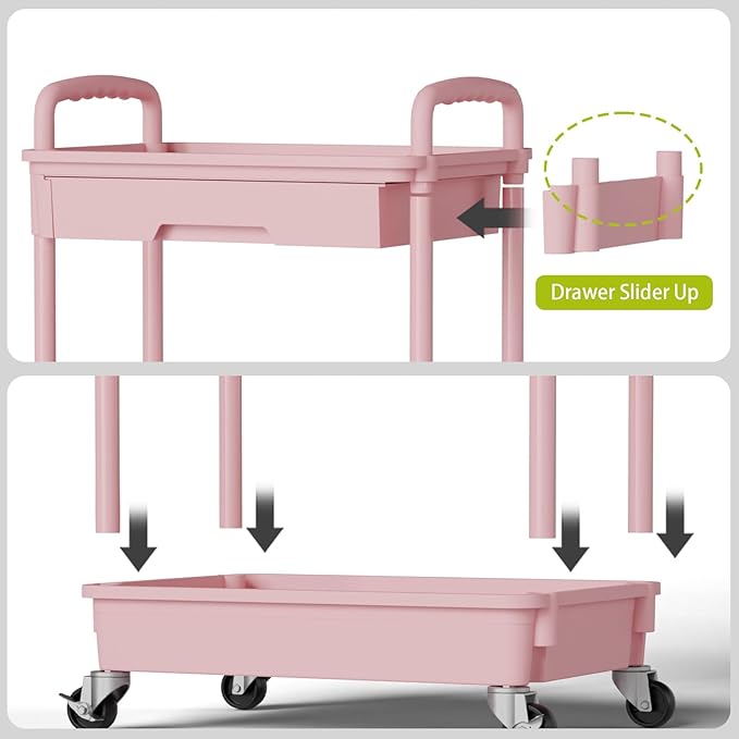 4 Tier Rolling Cart Organizer, Art Craft Diaper Bedside Snack Laundry Room - Image 5