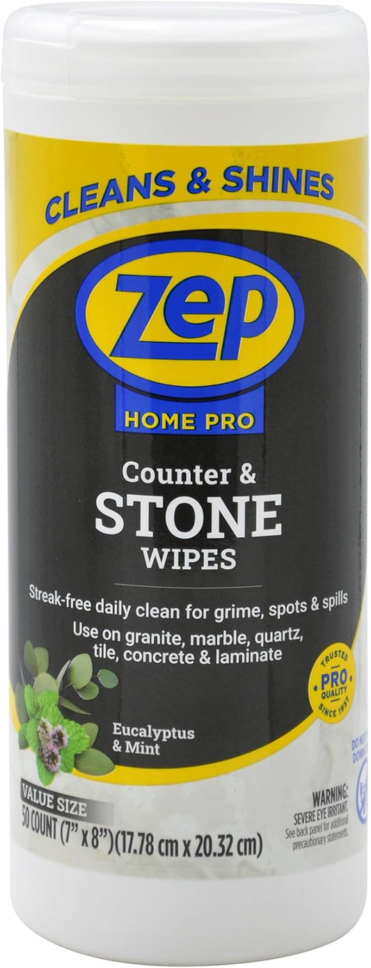 Zep Home Pro Counter & Stone Wipes 50 count by Zep