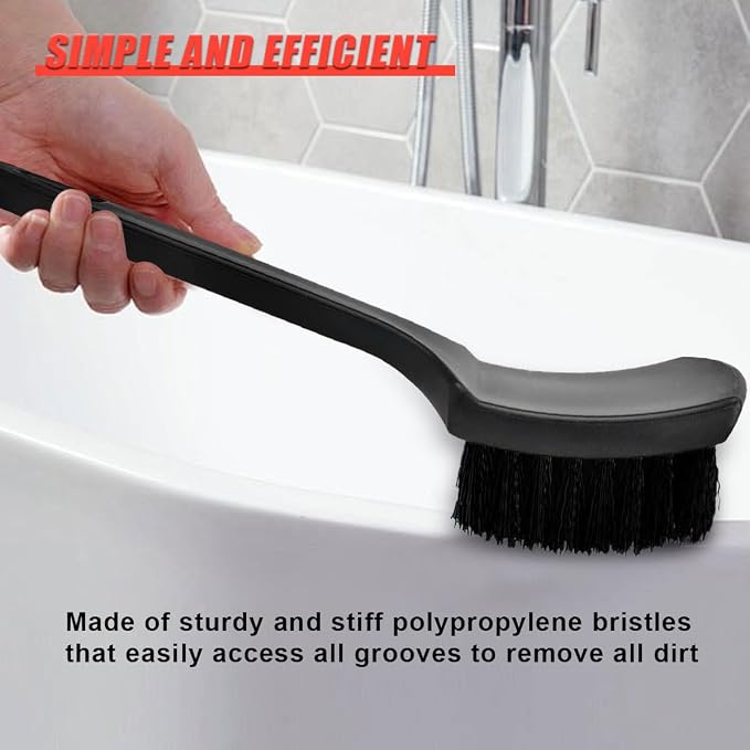 8.3×2.5 Inch Car Wash Brush, Soft Bristle Short Handle Carpet Cleaning Brush - Image 5