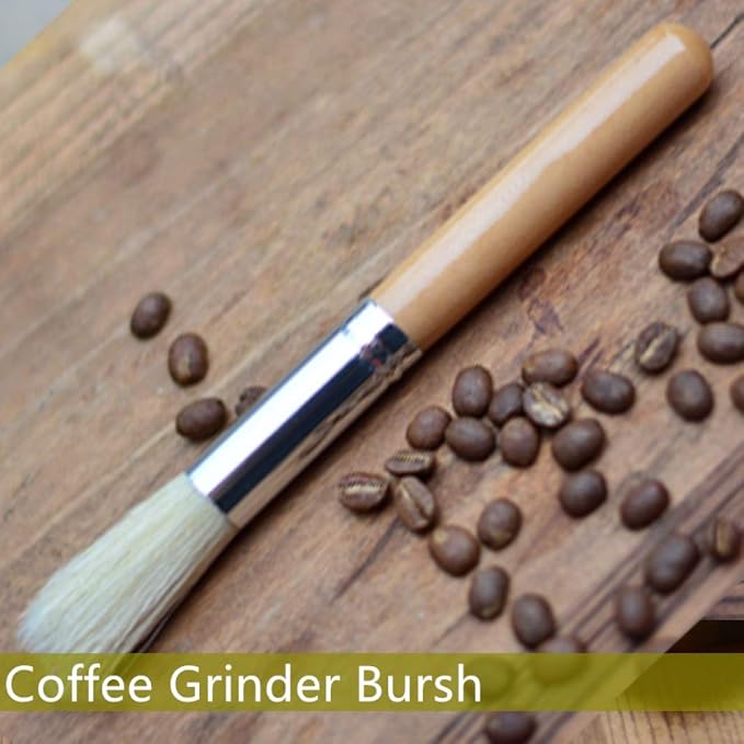 Coffee Grinder Brush Espresso Supply Maker Cleaning Brush, Wood Handle & - Image 5
