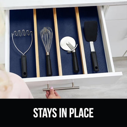 GORILLA GRIP powerGRIP Drawer Shelf and Cabinet Liner, Thick Strong Hold, Non-Adhesive Liners Protect Kitchen Cabinets and Cupboard, Bathroom Drawers, Easy Install, Breathable Mat, 20" x10', Navy Blue