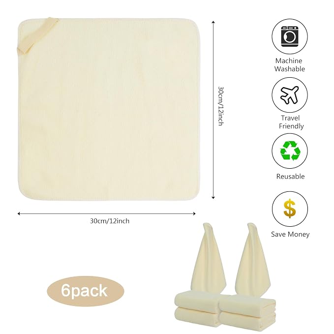 SINLAND Microfiber Facial Cloths Fast Drying Washcloth 12inch x 12inch - Image 2