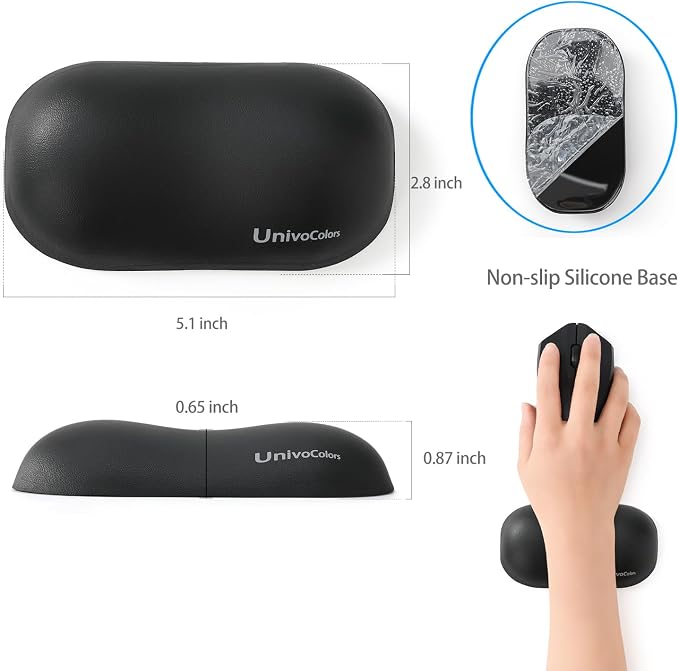 UnivoColors Design-Wave Set of Wrist Rest, Artificial Sheepskin+Memory - Image 4