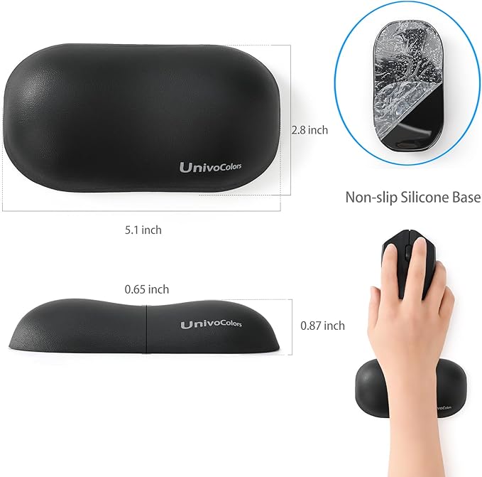 UnivoColors Design-Wave Wrist Rest, Artificial Sheepskin+Memory - Image 4