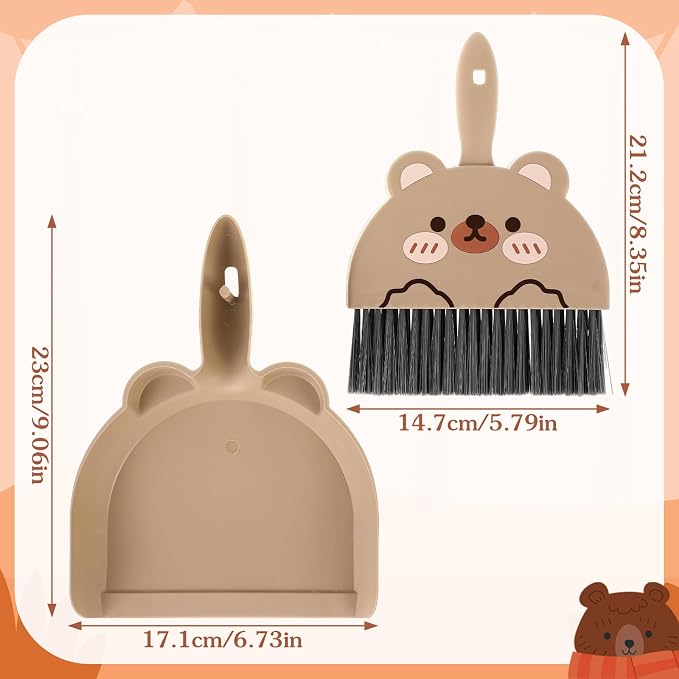 Ouligay Portable Hand Broom and Dustpan Set, Cute Mini Broom and Dustpan Set - Image 4