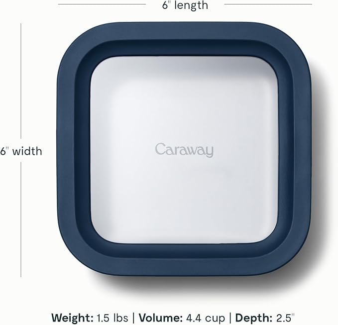Caraway 6pc Glass Food Storage Set – 4.4 Cup Food Containers - Image 3