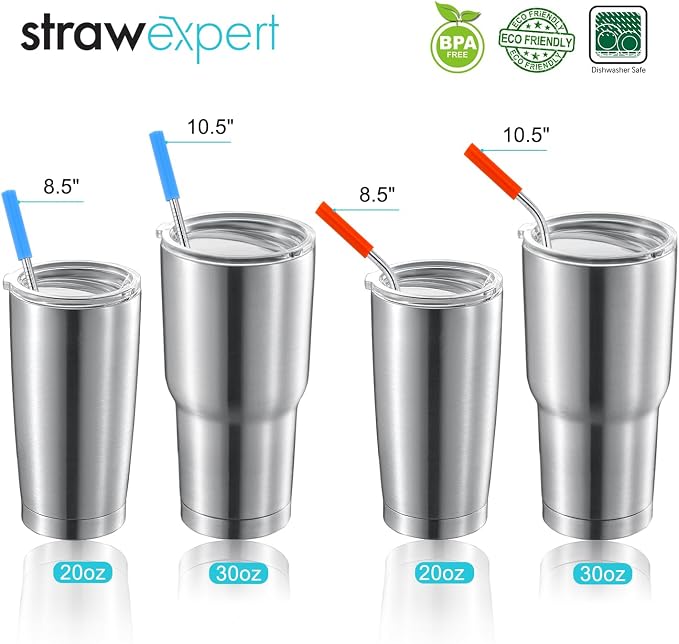 Set of 16 Reusable Stainless Steel Straws - Image 4