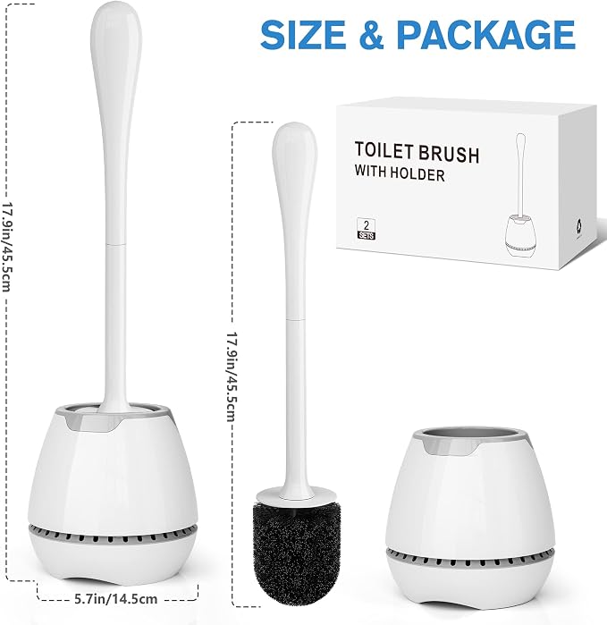 Toilet Brush 2 Pack, Toilet Bowl Brush - Image 7