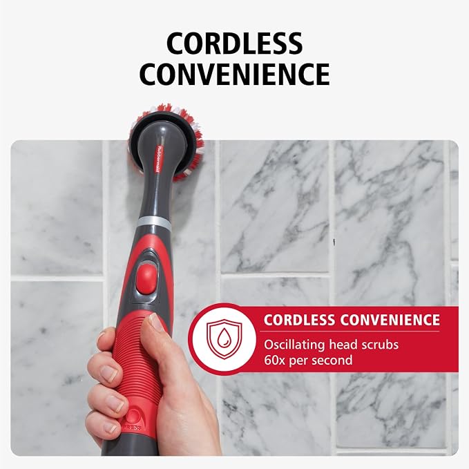 Rubbermaid Reveal Power Scrubber 18-Piece Kit, Cordless Electric Battery - Image 4