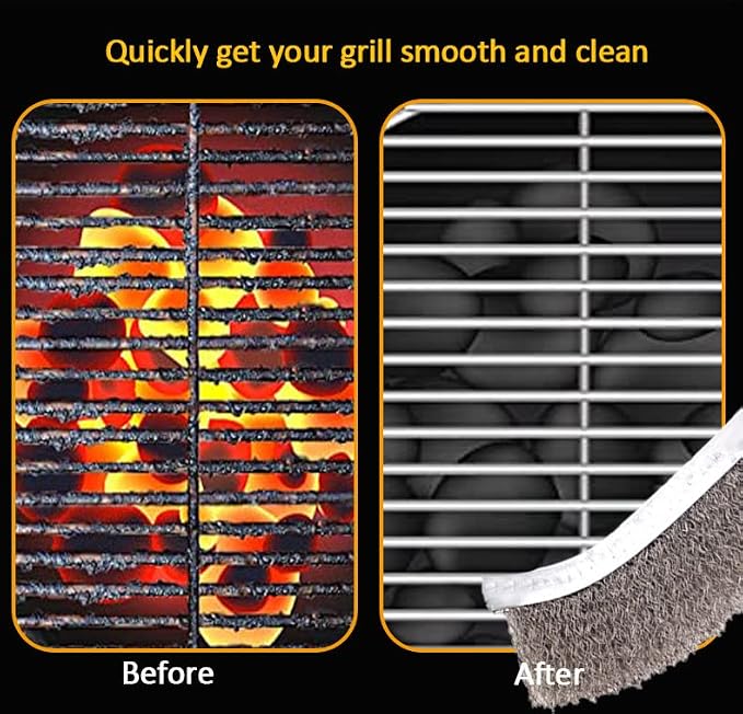 Grill Brush and Scraper with Handle, BBQ Grill Cleaning Brush - Image 4