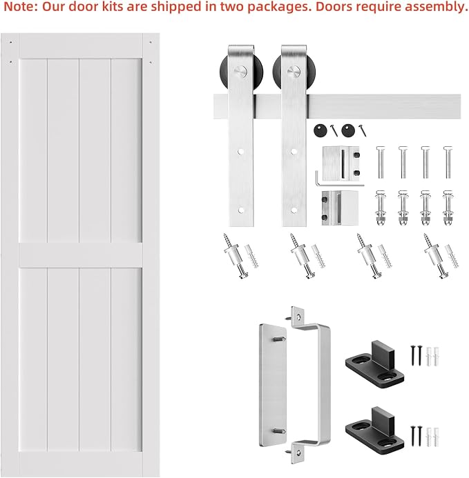 SmartStandard 32 x 84 inch White Sliding MDF Barn Door - Image 5