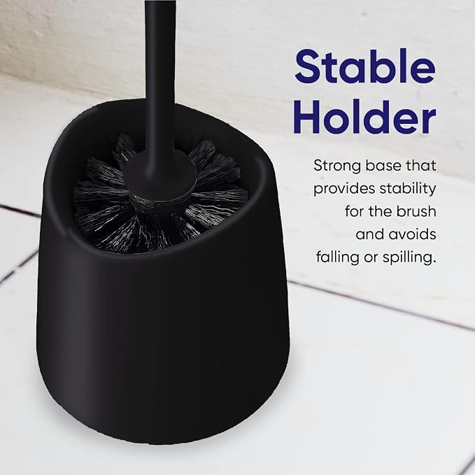 Toilet Brush Cleaner and Holder Black Toilet Bowl Cleaner Brush - Image 5