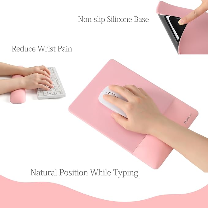 UnivoColors Design-Wave Set of Keyboad Wrist Rest & Mouce Pad, Artificial - Image 6