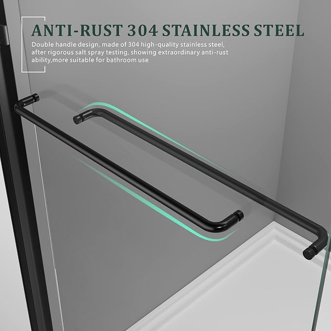 Sliding Bathtub Shower Door 56-60" Width x 62" Height - Image 6