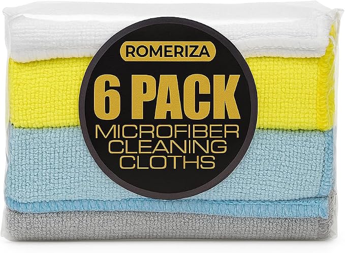 6‑Pack Microfiber Cleaning Cloths – Reusable, Lint‑Free Multi‑Color Towels by ROMERIZAINC