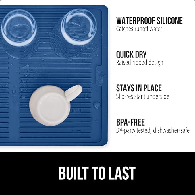 GORILLA GRIP 100% BPA-Free Patented Silicone Dish Drying Mat - Image 2