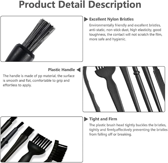 Keyboard Brush, 6 in 1 Multi-Purpose Portable Plastic Handle Nylon Anti Static - Image 2