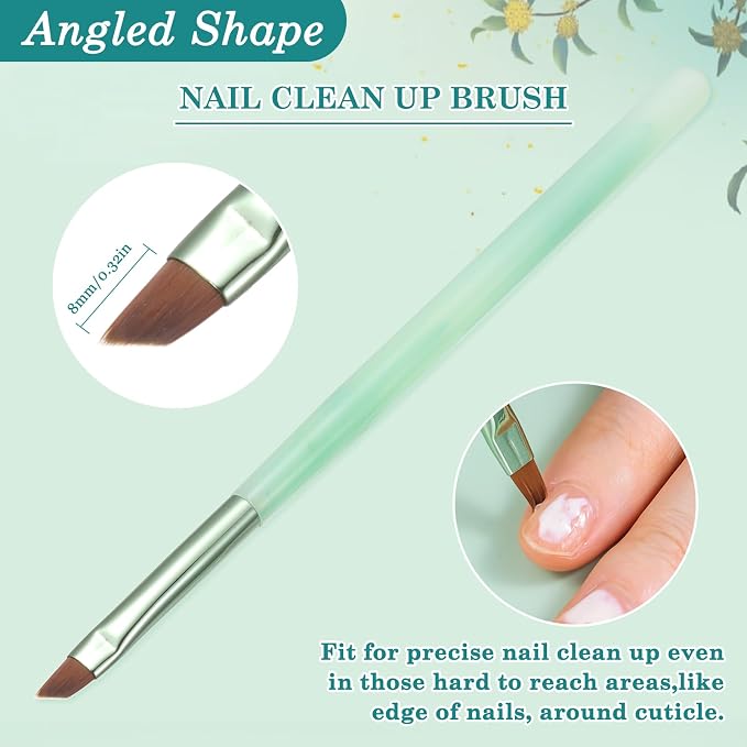 Green Nail Art Clean Up Brushes - Image 4