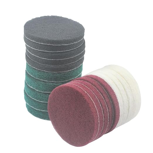 5 Inch Mixed Grit Drill Brush Scrubber Scouring Pads, Random Orbital Sander by JUNLIXN