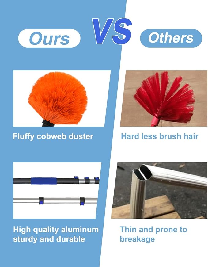 26FT Reach Cobweb Duster, Outdoor Spider Web Cleaner Brush - Image 4