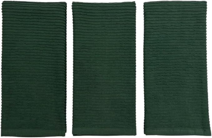 Serafina Home Dark Green Kitchen Hand Dish Towels: 100% Cotton Cloth Soft - Image 3