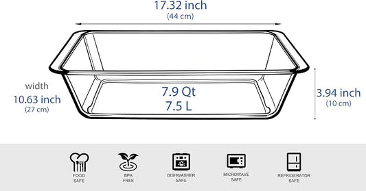 Deep Clear Glass Baking Dish, Rectangular Tempered Glass Baking Pan, The - Image 2