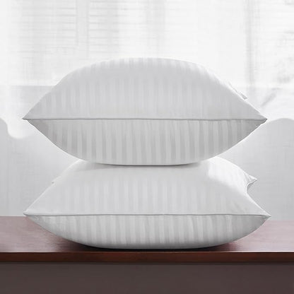 Oubonun 24 x 24 Throw Pillow Inserts, Firm and Fluffy Decorative Square Pillows for Couch Bed Sofa with Soft Cotton Cover White Cushion with Down Alternative Pack of 2