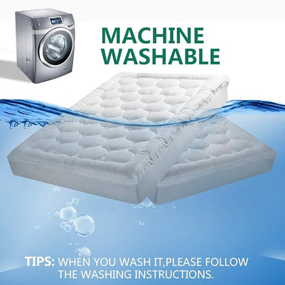 COHOME Mattress Topper Queen 1300 GSM Extra Thick Cooling Mattress Pad 400TC Cotton Top Plush Down Alternative Fill Pillow Top Mattress Cover (60x80 Inches, White-Luxury)