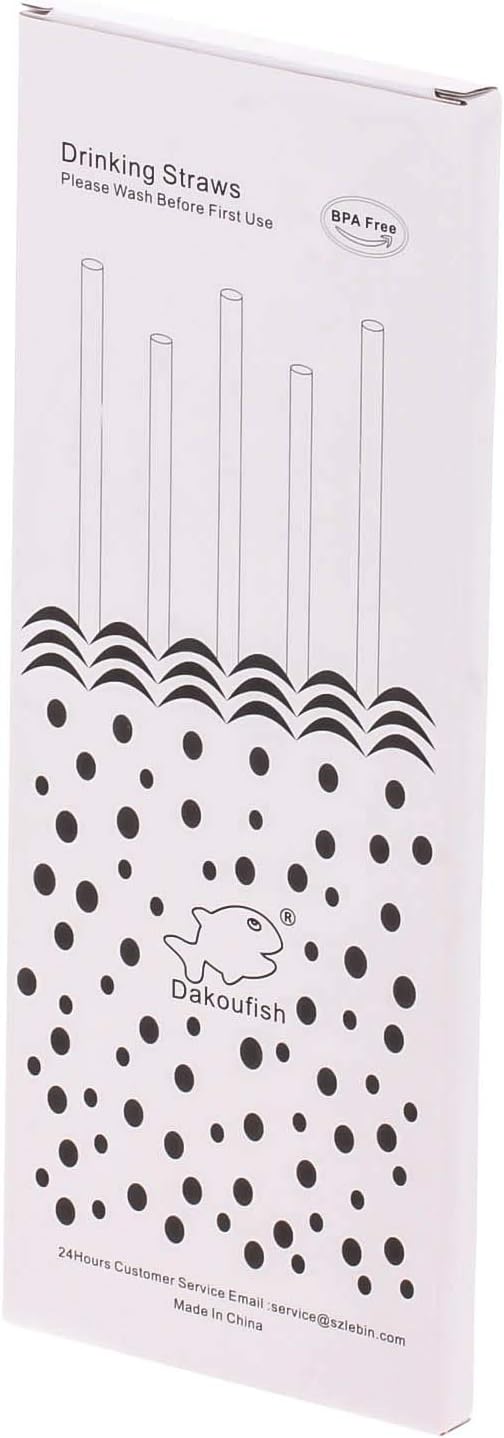 DAKOUFISH 11 Inch Long Black Reusable Plastic Replacement Drinking Straws - Image 8