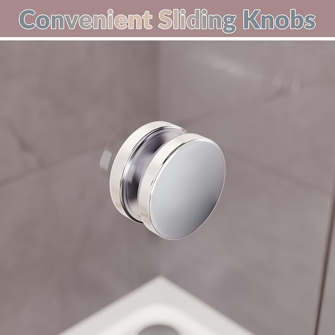 ELEGANT Shower Doors 46.5-48" W x 72 in. H, Semi-Frameless Bypass Sliding - Image 7