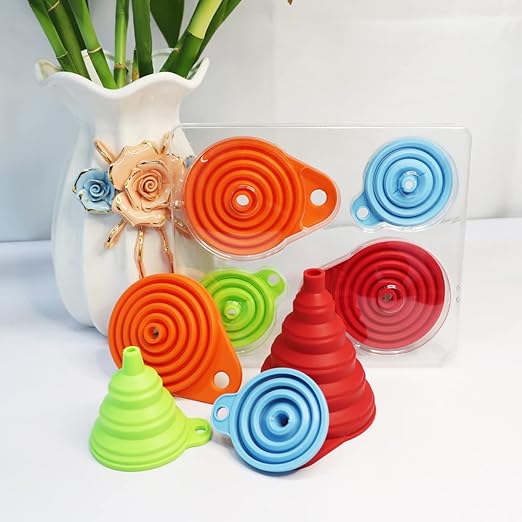 KongNai Kitchen Funnel Set 4 Pack, Small and Large, Kitchen Gadgets Accessories - Image 5
