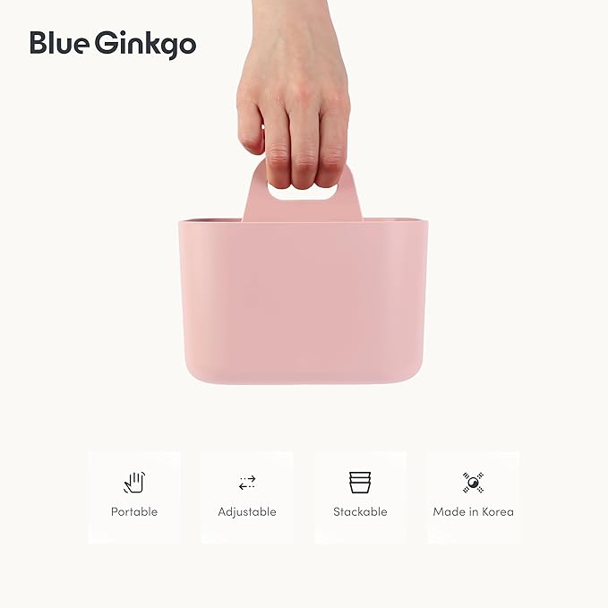 BLUE GINKGO Small Stackable Organizer Caddy – Korean-Made Portable Tote - Image 5