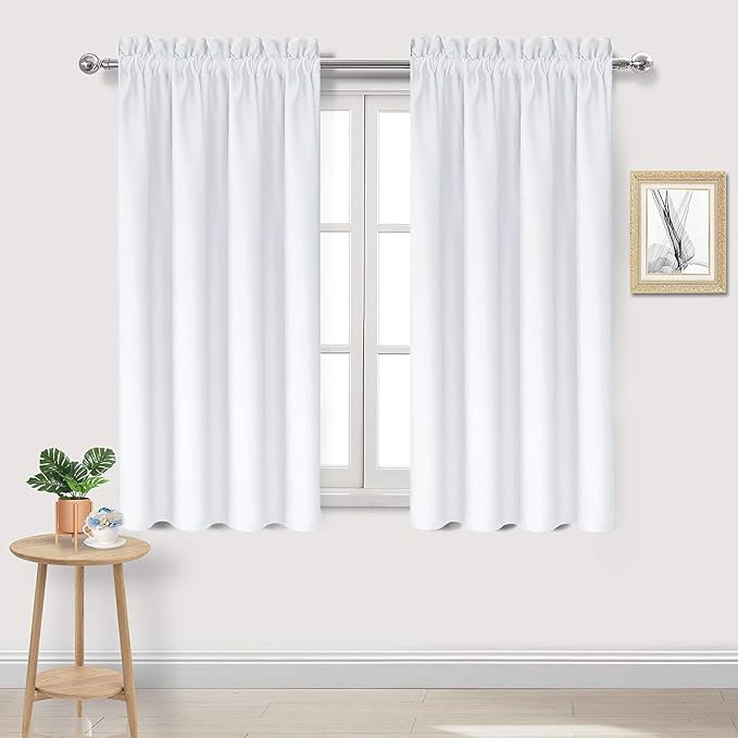 DWCN White Curtains for Living Room Thermal Insulated, 50% Light Blocking by DWCN